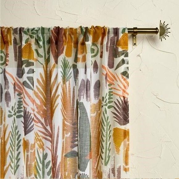 1pc 84"x54" Sheer Burnout Window Curtain Panel - O Brown - Picture 4 of 4